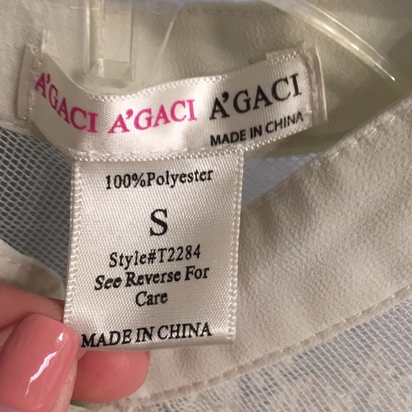 A'gaci cream tank with lace - Picture 4 of 4